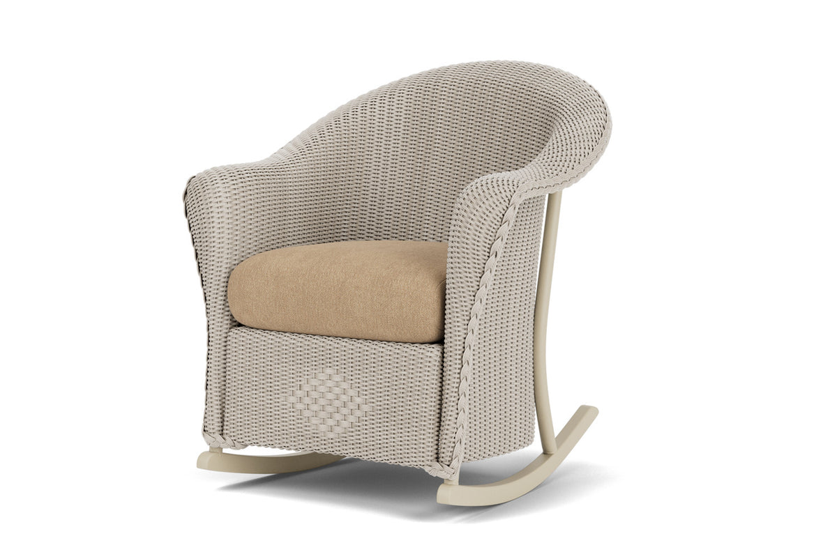 Lloyd Flanders Reflections Porch Rocker in Linen with Hayden Sand fabric, view 10