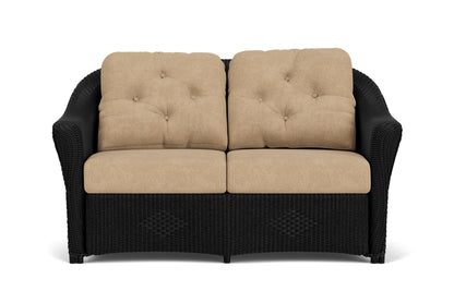 Lloyd Flanders Reflections Loveseat in Ebony with Hayden Sand fabric