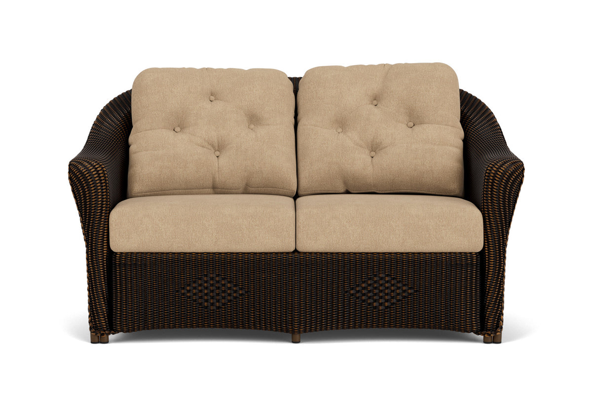 Lloyd Flanders Reflections Loveseat in Mink with Hayden Sand fabric