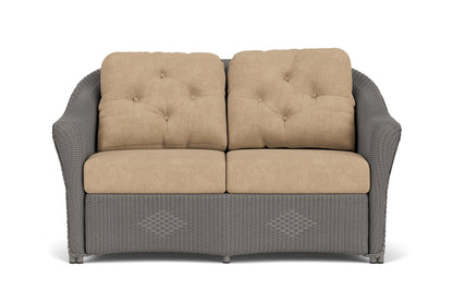 Lloyd Flanders Reflections Loveseat in Pewter with Hayden Sand fabric