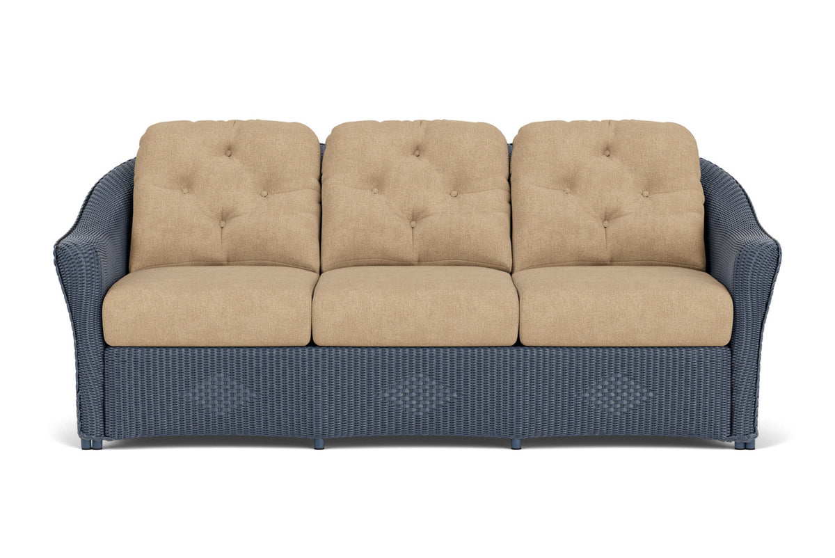Lloyd Flanders Reflections Sofa in Denim Blue with Hayden Sand fabric