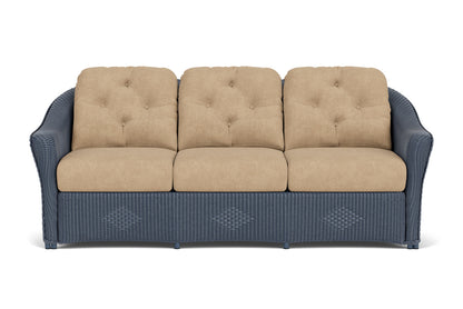 Lloyd Flanders Reflections Sofa in Denim Blue with Hayden Sand fabric
