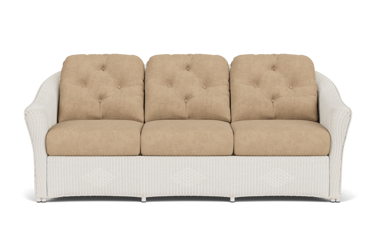 Lloyd Flanders Reflections Sofa in Antique White with Hayden Sand fabric