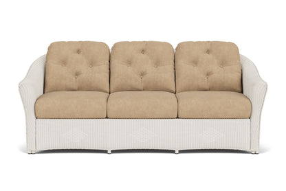 Lloyd Flanders Reflections Sofa in Antique White with Hayden Sand fabric