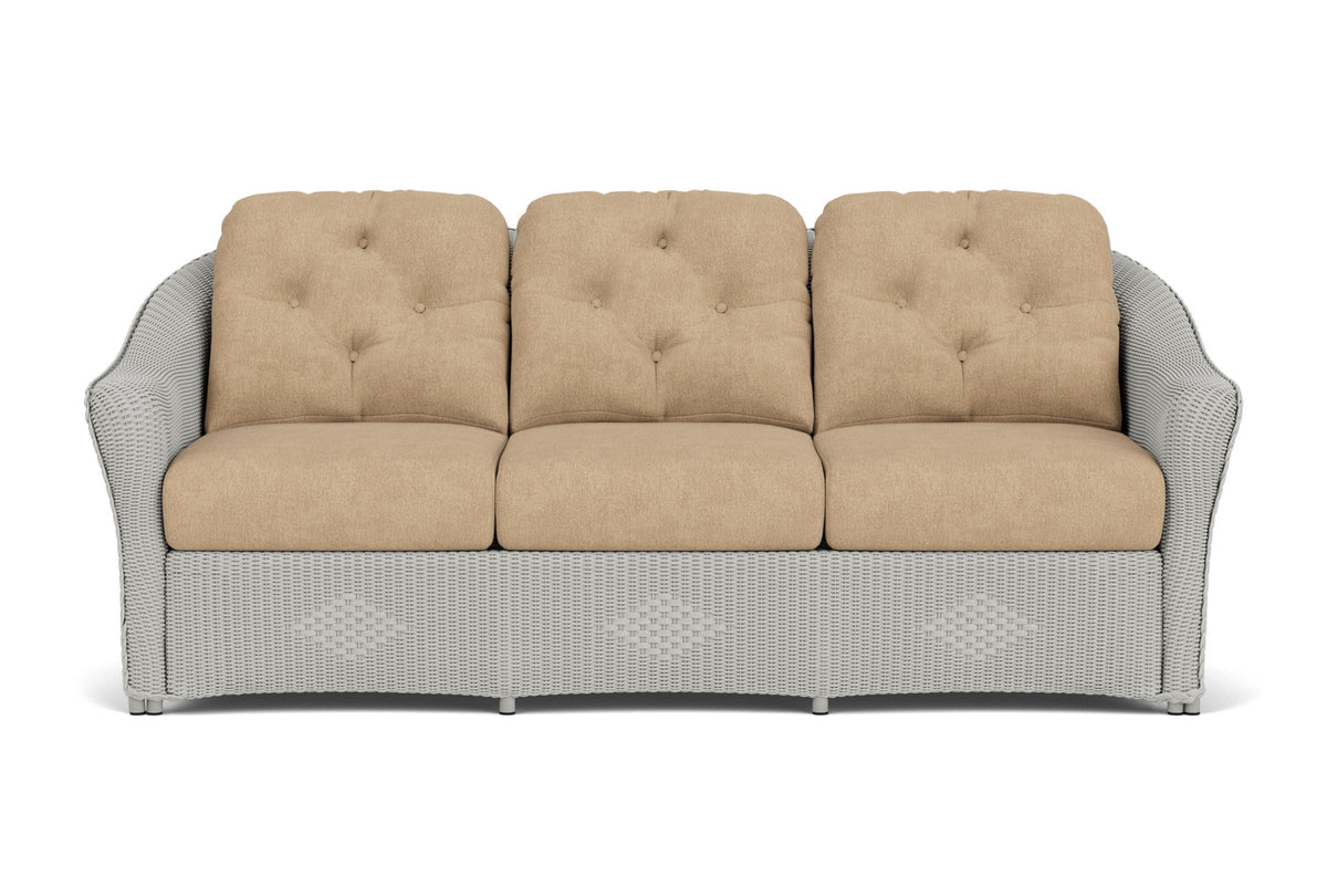 Lloyd Flanders Reflections Sofa in Platinum with Hayden Sand fabric