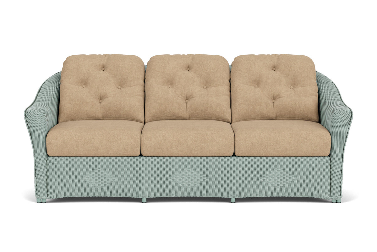 Lloyd Flanders Reflections Living Room Set in Sea Glass with Hayden Sand fabric
