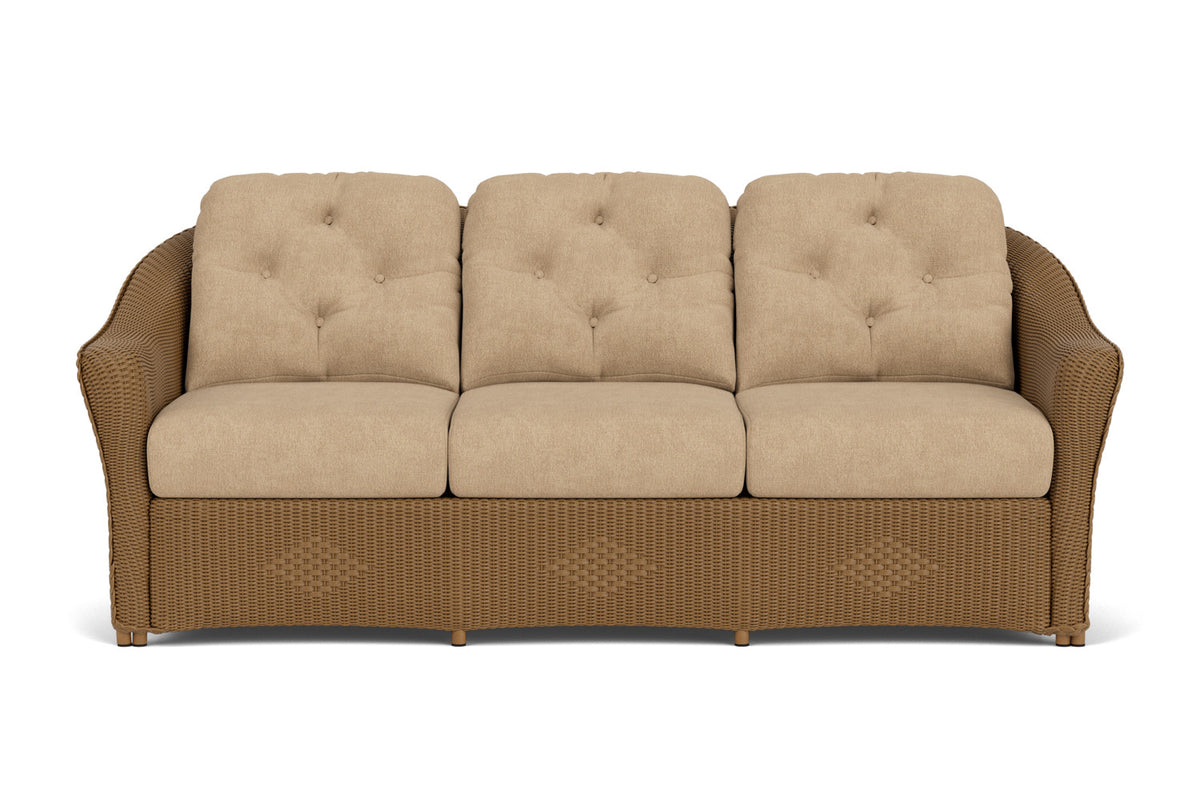 Lloyd Flanders Reflections Living Room Set in Hickory with Hayden Sand fabric