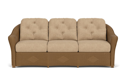 Lloyd Flanders Reflections Living Room Set in Hickory with Hayden Sand fabric