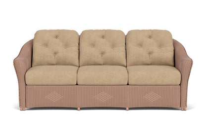 Lloyd Flanders Reflections Living Room Set in Rosewood with Hayden Sand fabric