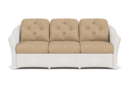 Lloyd Flanders Reflections Sofa in White with Hayden Sand fabric
