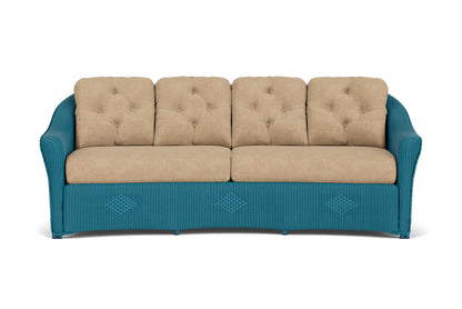 Lloyd Flanders Reflections Crescent Sofa in Peacock with Hayden Sand fabric