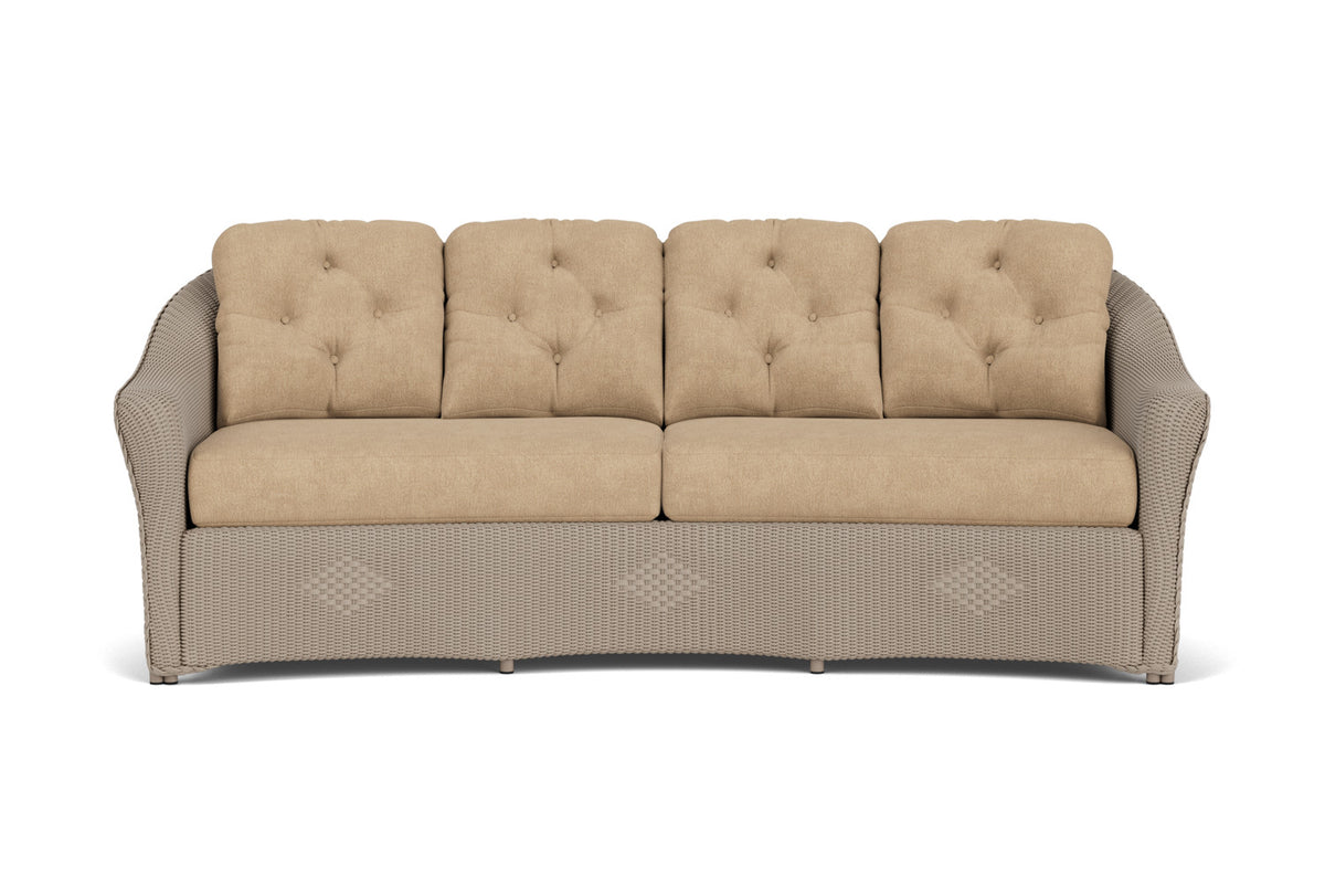 Lloyd Flanders Reflections Crescent Sofa in French Beige with Hayden Sand fabric