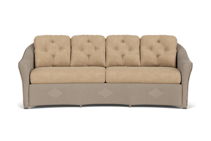 Lloyd Flanders Reflections Crescent Sofa in French Beige with Hayden Sand fabric