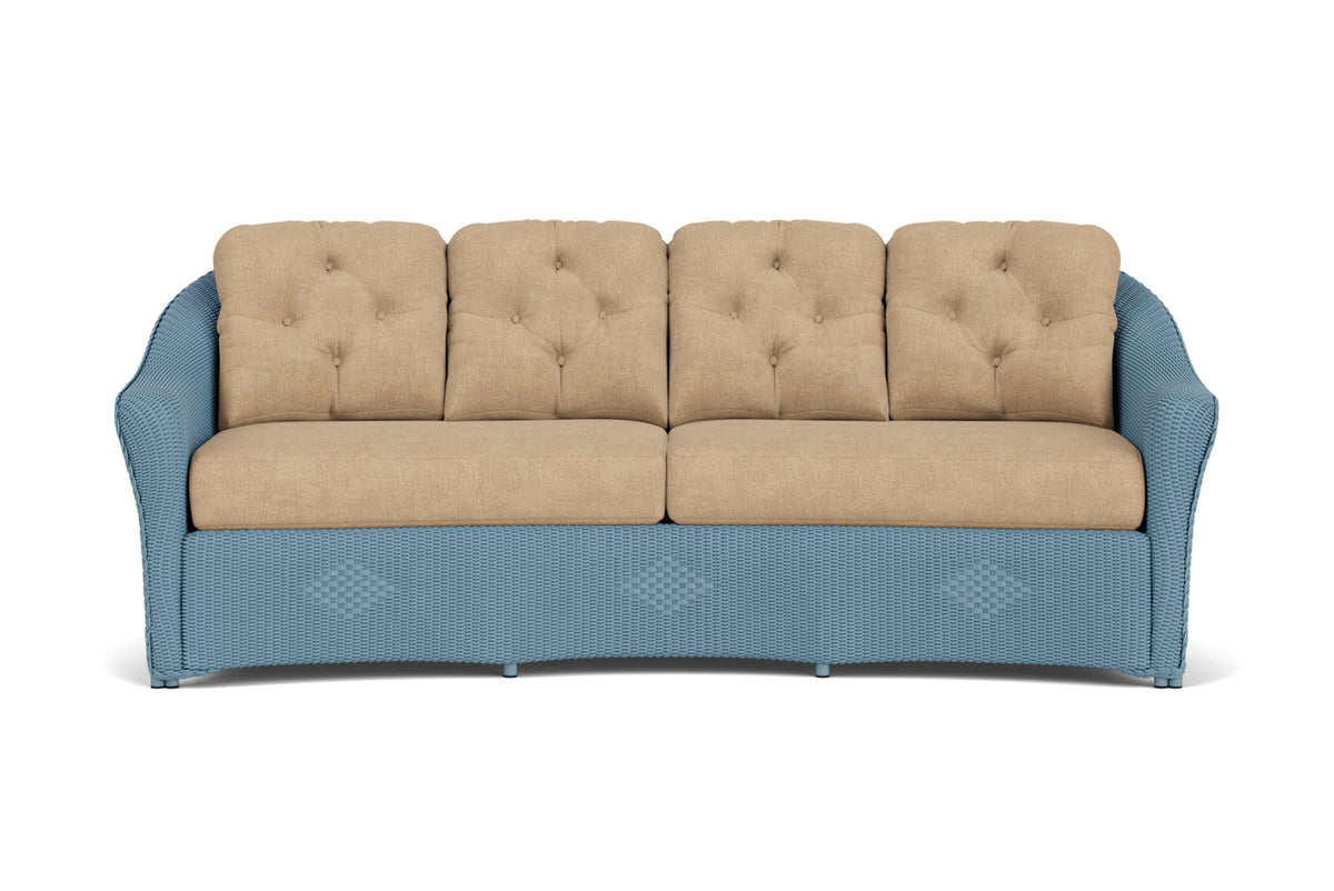 Lloyd Flanders Reflections Crescent Sofa in Stillwater with Hayden Sand fabric