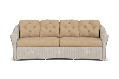 Lloyd Flanders Reflections Crescent Sofa in Linen with Hayden Sand fabric