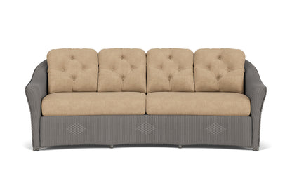 Lloyd Flanders Reflections Crescent Sofa in Pewter with Hayden Sand fabric