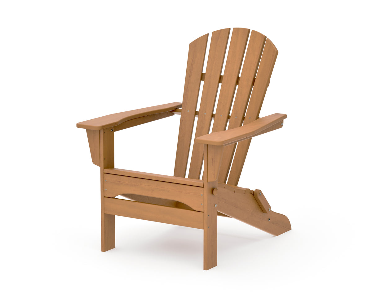POLYWOOD Palm Coast Folding Adirondack in Natural