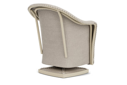 Lloyd Flanders Reflections Swivel Rocker Dining Armchair in Linen with Hayden Sand fabric, view 6