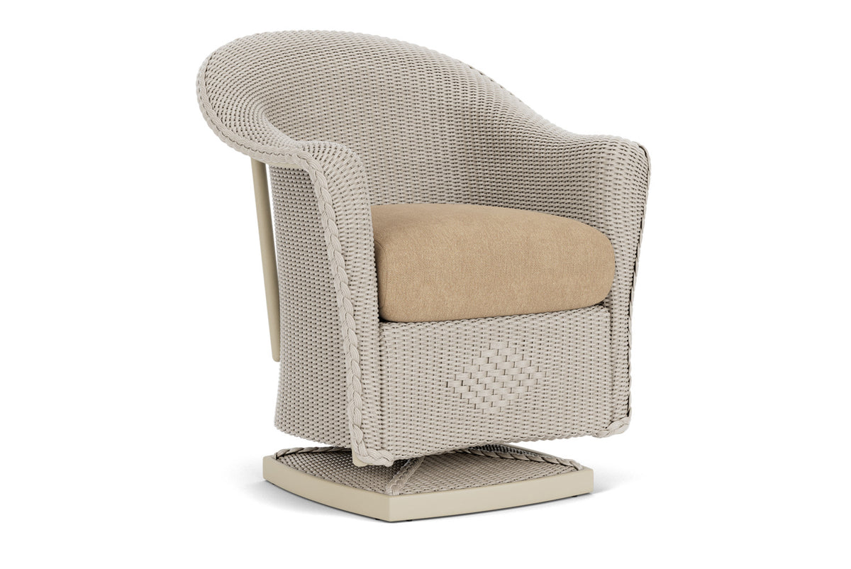 Lloyd Flanders Reflections Swivel Rocker Dining Armchair in Linen with Hayden Sand fabric, view 2