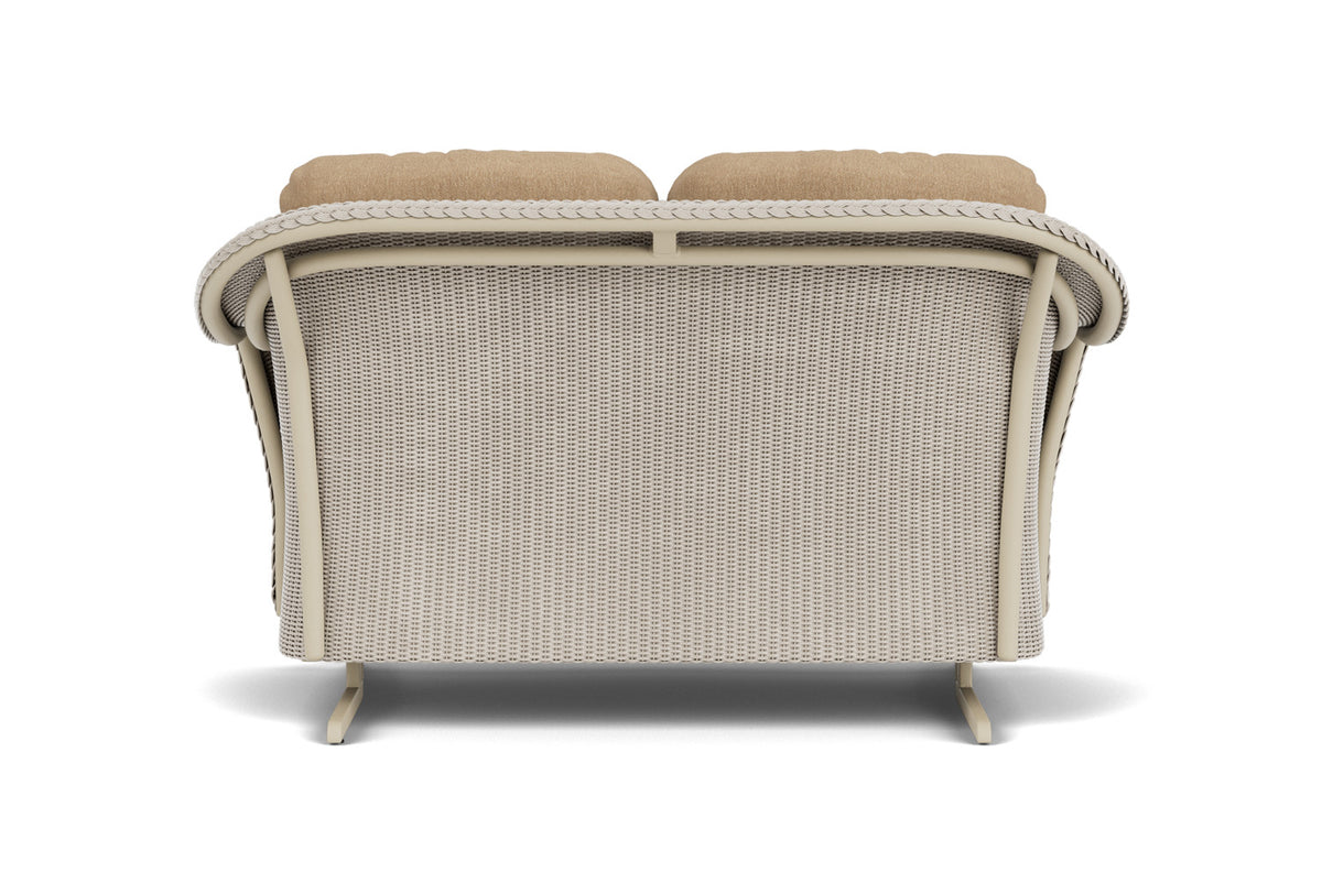 Lloyd Flanders Reflections Loveseat Glider in Linen with Hayden Sand fabric, view 7