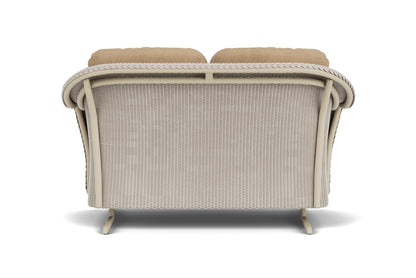 Lloyd Flanders Reflections Loveseat Glider in Linen with Hayden Sand fabric, view 7