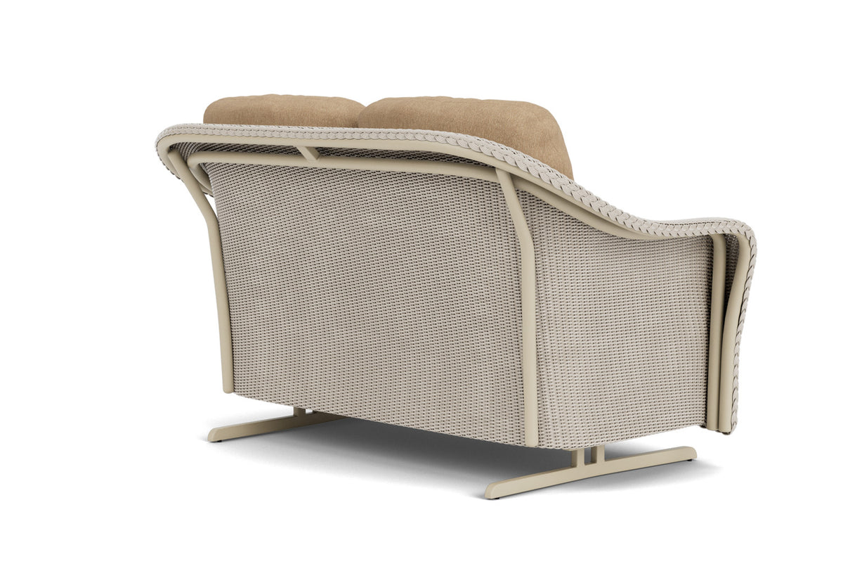 Lloyd Flanders Reflections Loveseat Glider in Linen with Hayden Sand fabric, view 6