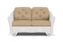 Lloyd Flanders Reflections Loveseat Glider in White with Hayden Sand fabric