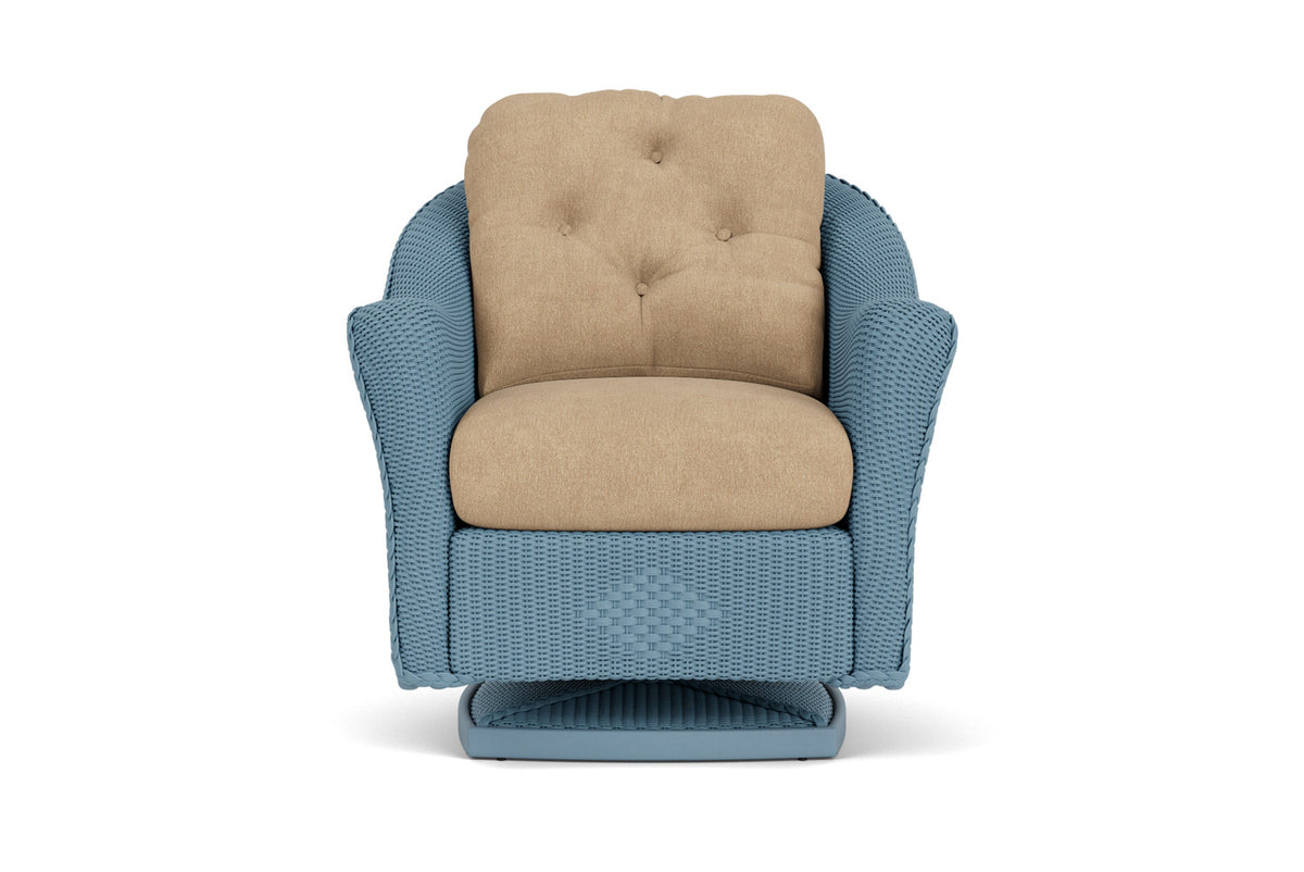 Lloyd Flanders Reflections Swivel Rocker Lounge Chair in Stillwater with Hayden Sand fabric