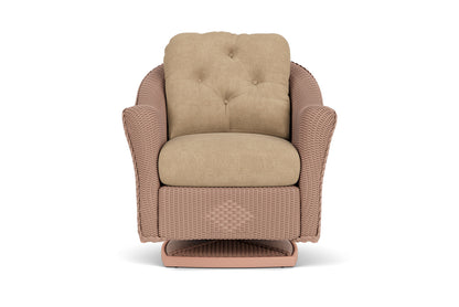 Lloyd Flanders Reflections Swivel Rocker Lounge Chair in Rosewood with Hayden Sand fabric