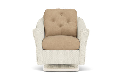 Lloyd Flanders Reflections Swivel Rocker Lounge Chair in Ivory with Hayden Sand fabric