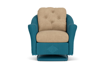 Lloyd Flanders Reflections Swivel Rocker Lounge Chair in Peacock with Hayden Sand fabric