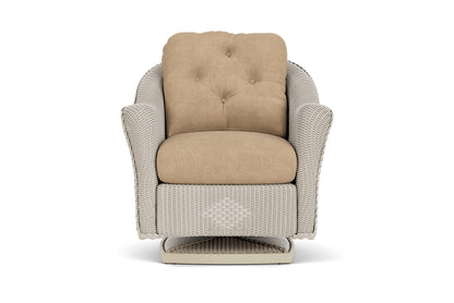 Lloyd Flanders Reflections Swivel Rocker Lounge Chair in Linen with Hayden Sand fabric