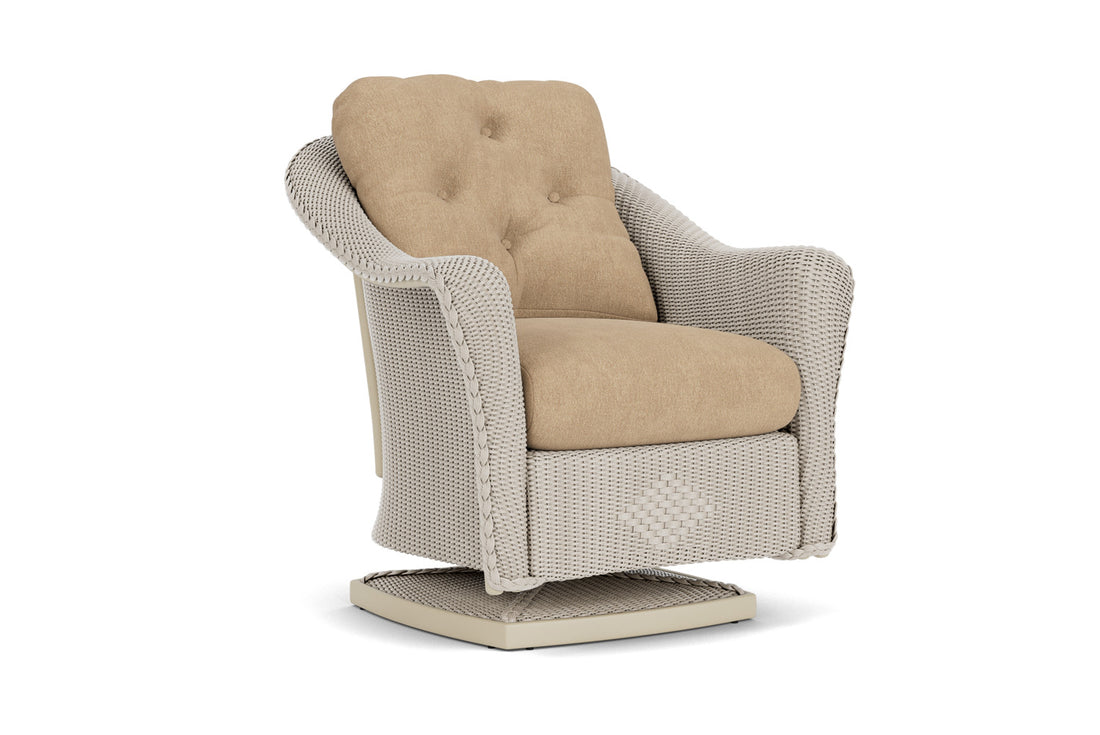 Lloyd Flanders Reflections Swivel Rocker Lounge Chair in Linen with Hayden Sand fabric, view 2
