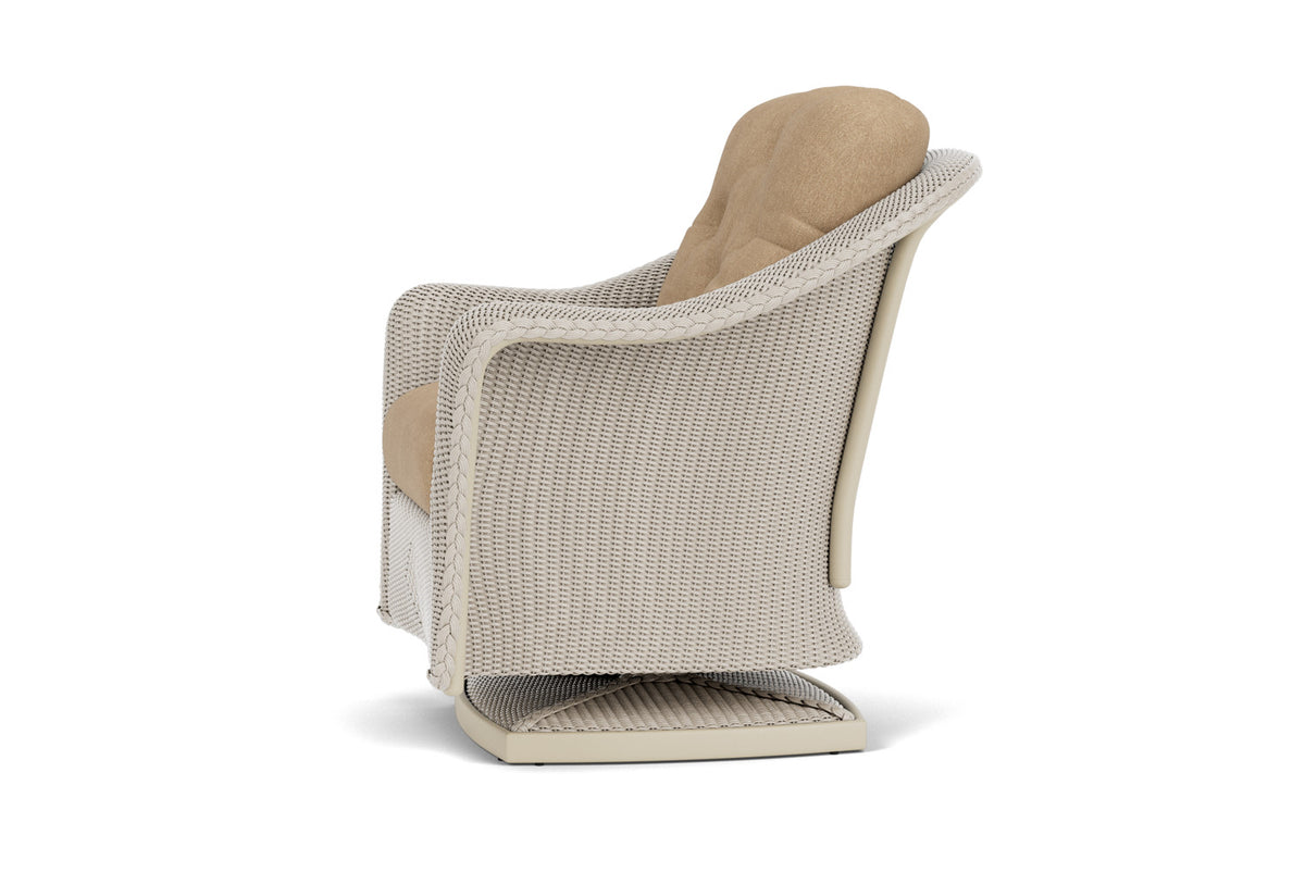 Lloyd Flanders Reflections Swivel Rocker Lounge Chair in Linen with Hayden Sand fabric, view 9