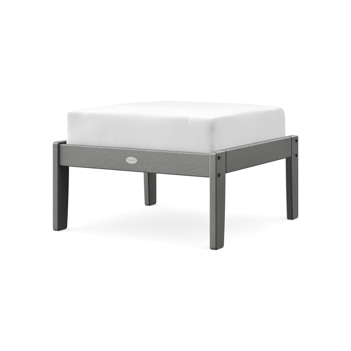 POLYWOOD Braxton Deep Seating Ottoman in Slate Grey / Natural