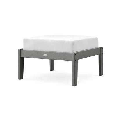 POLYWOOD Braxton Deep Seating Ottoman in Slate Grey / Natural