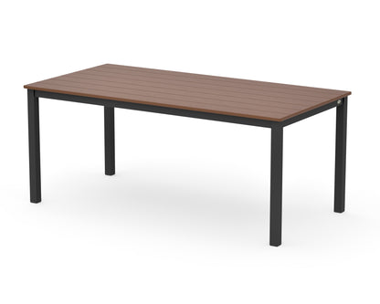 POLYWOOD Main Street 36" x 72" Dining Table in Black / Teak
