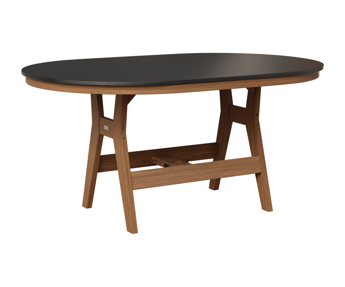 Berlin Gardens Harbor 44" x 64" Oblong Table in Antique Mahogany, Hammered Black top