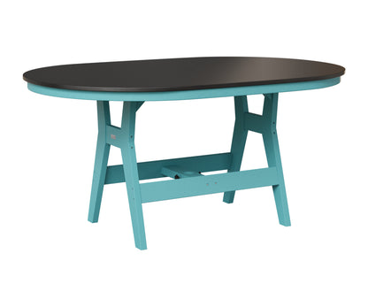 Berlin Gardens Harbor 44" x 64" Oblong Table in Aruba Blue, Hammered Black top