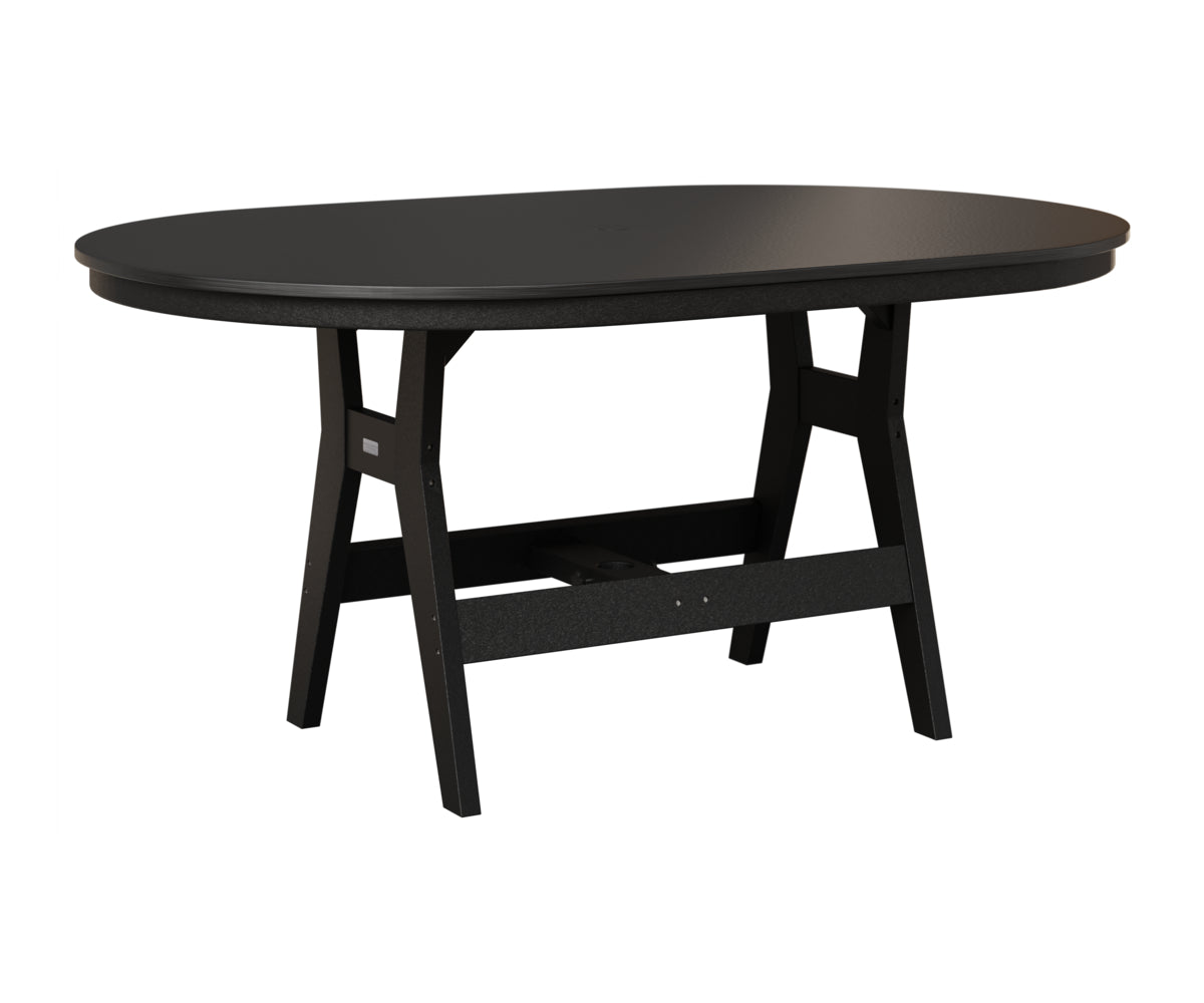 Berlin Gardens Harbor 44" x 64" Oblong Table in Black, Hammered Black top