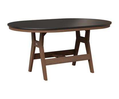 Berlin Gardens Harbor 44" x 64" Oblong Table in Brazilian Walnut, Hammered Black top