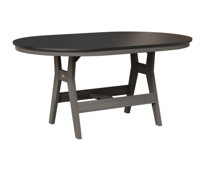Berlin Gardens Harbor 44" x 64" Oblong Table in Coastal Gray, Hammered Black top