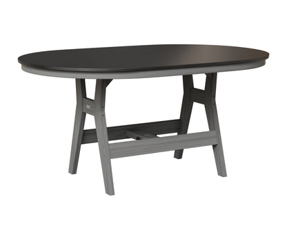 Berlin Gardens Harbor 44" x 64" Oblong Table in Driftwood Gray, Hammered Black top