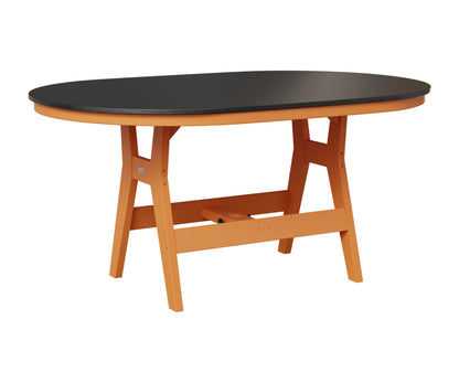 Berlin Gardens Harbor 44" x 64" Oblong Table in Mango Orange, Hammered Black top