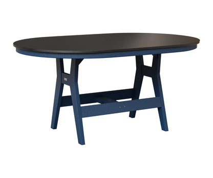Berlin Gardens Harbor 44" x 64" Oblong Table in Navy Blue, Hammered Black top