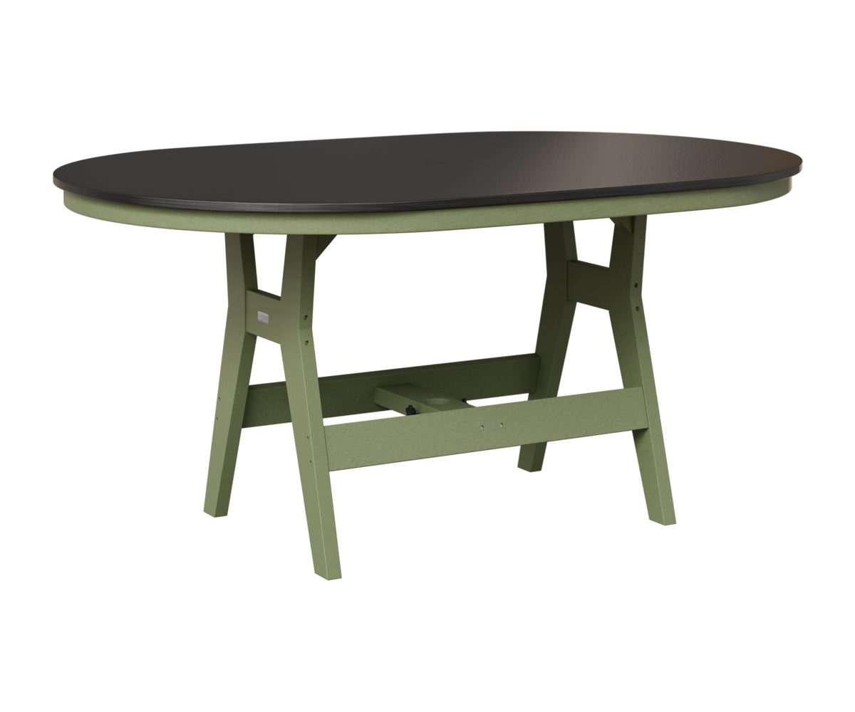 Berlin Gardens Harbor 44" x 64" Oblong Table in Sage, Hammered Black top