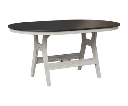 Berlin Gardens Harbor 44" x 64" Oblong Table in Seashell, Hammered Black top