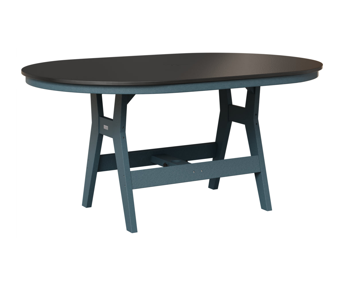 Berlin Gardens Harbor 44" x 64" Oblong Table in Slate, Hammered Black top
