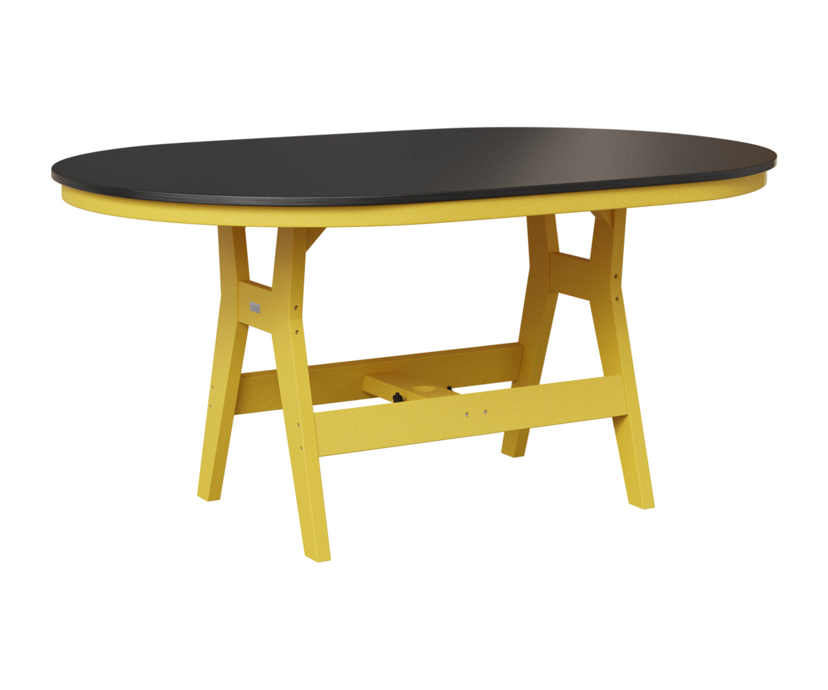 Berlin Gardens Harbor 44" x 64" Oblong Table in Sunburst Yellow, Hammered Black top