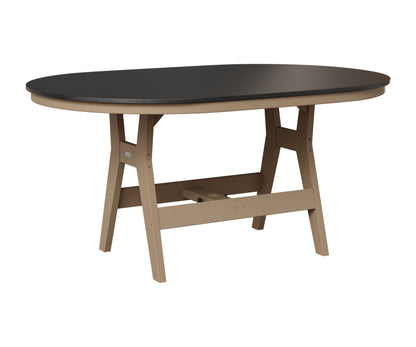 Berlin Gardens Harbor 44" x 64" Oblong Table in Weatherwood, Hammered Black top
